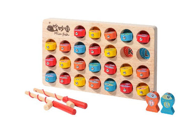 EcoToys Fishing Fun | Lively Learning Experience - Wooden Magnetic Fishing Game for Children